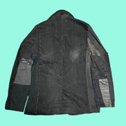 Black Patchwork Denim Blazer