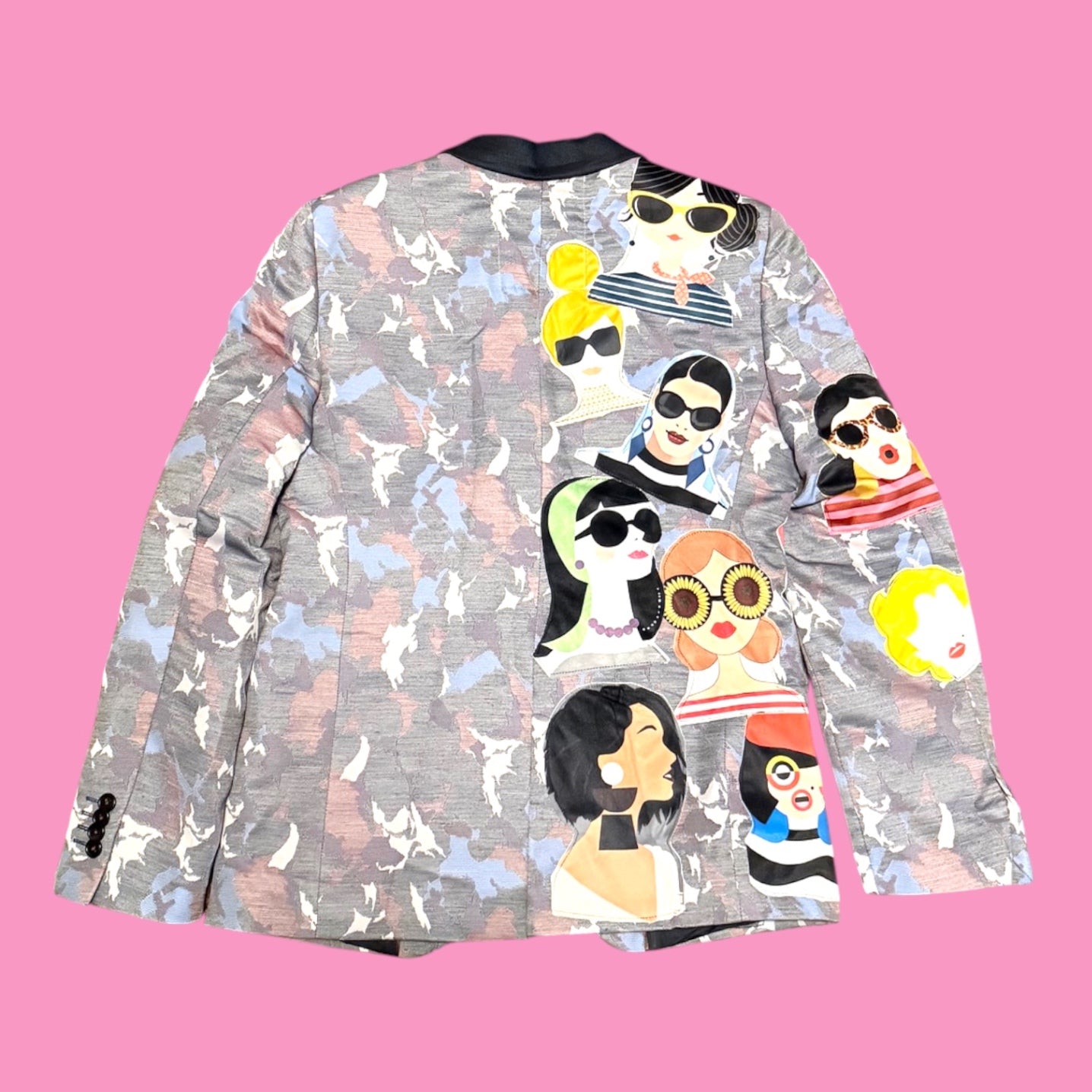 Pastel Camo with Faces Blazer