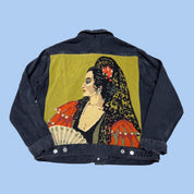 Spanish Lady Needlepoint Denim Jacket
