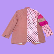 Pink Polka Dot Back Button Blazer