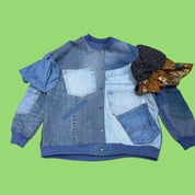 Denim Snap Jacket Ruffle