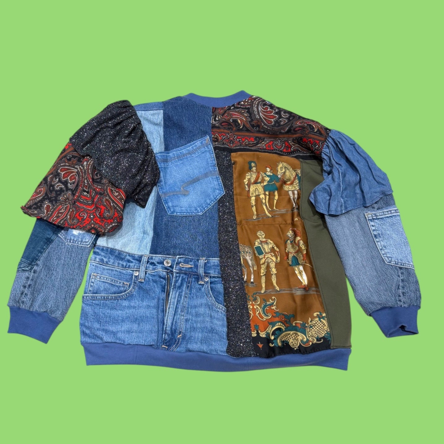 Denim Snap Jacket Ruffle