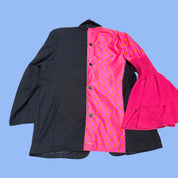 Pink Ruffle Sleeve Blazer