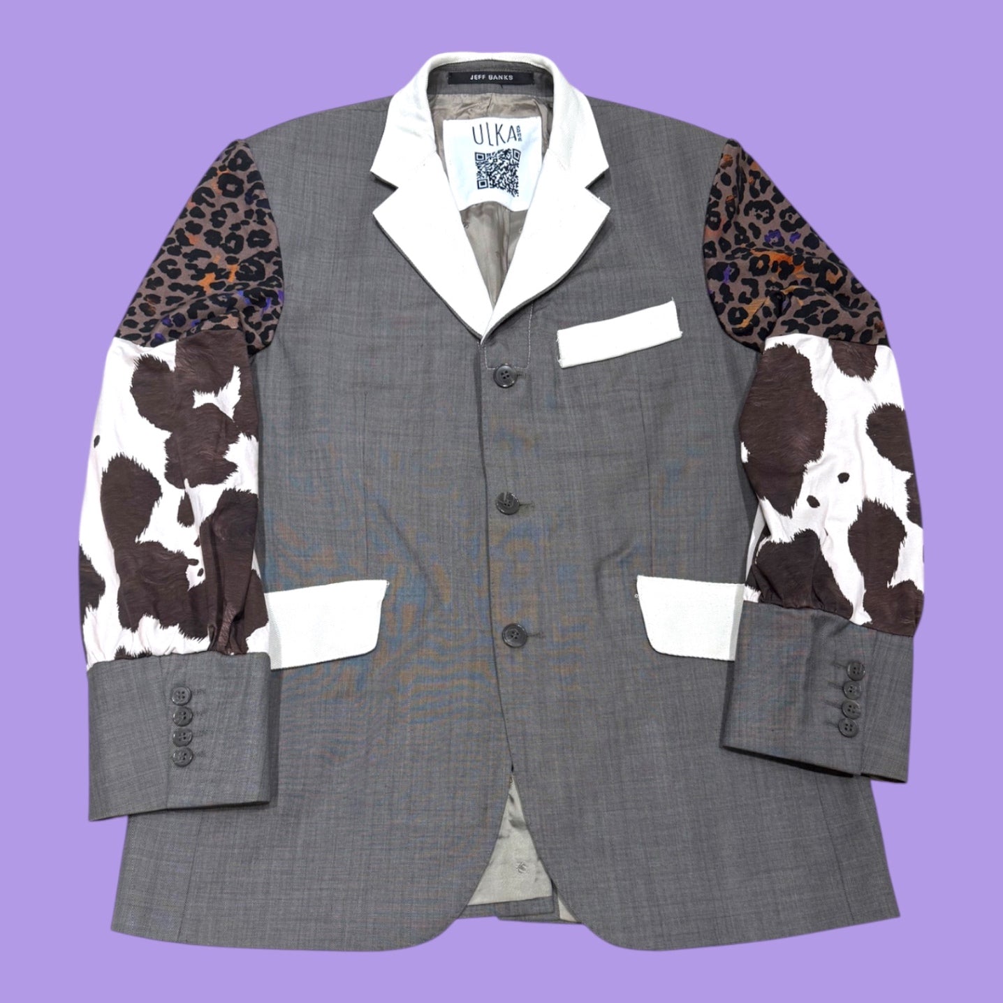 Patchwork Animal Print Blazer