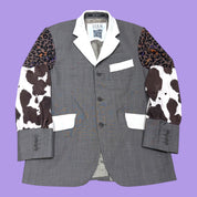 Patchwork Animal Print Blazer
