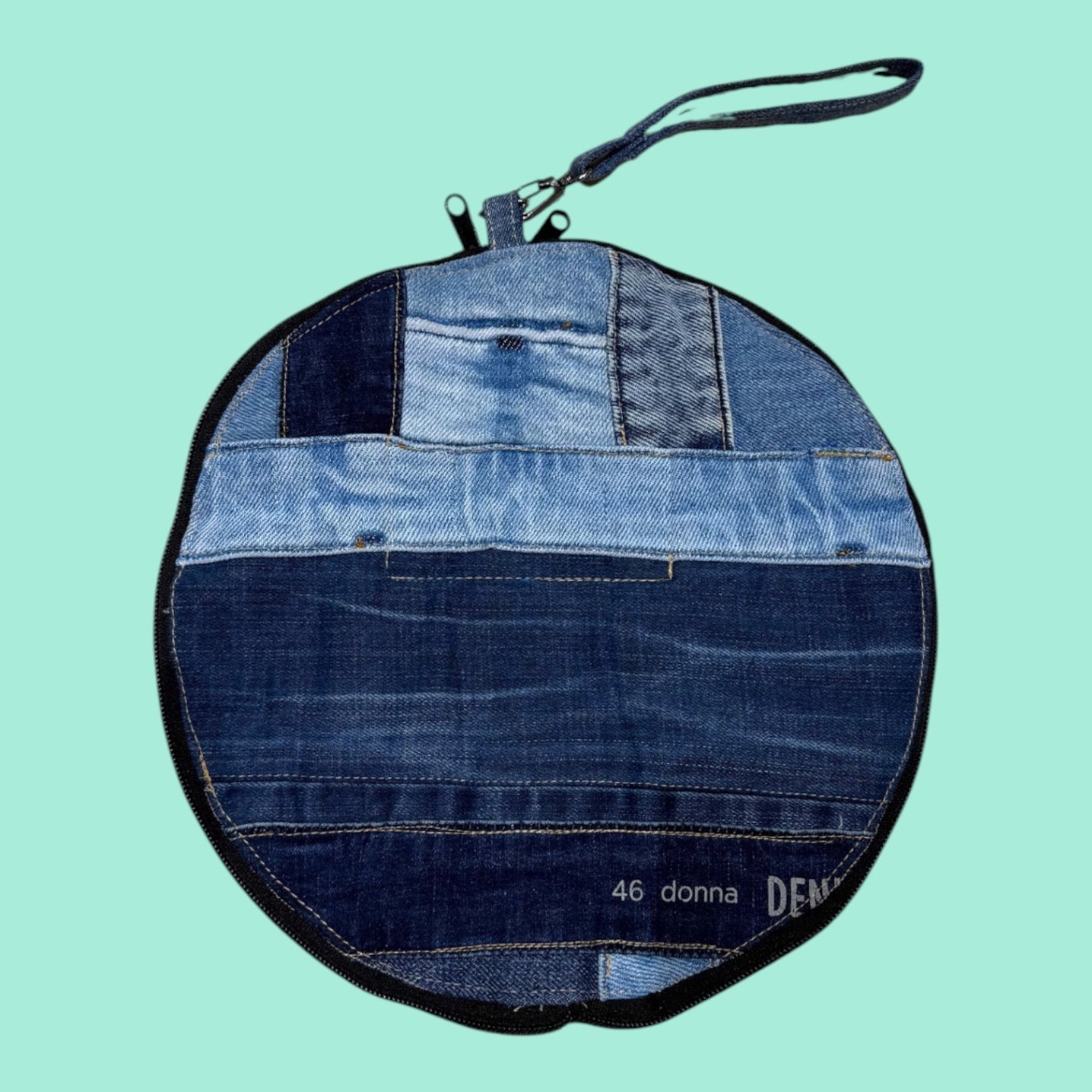 Denim Circle Wristlet