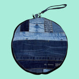 Denim Circle Wristlet
