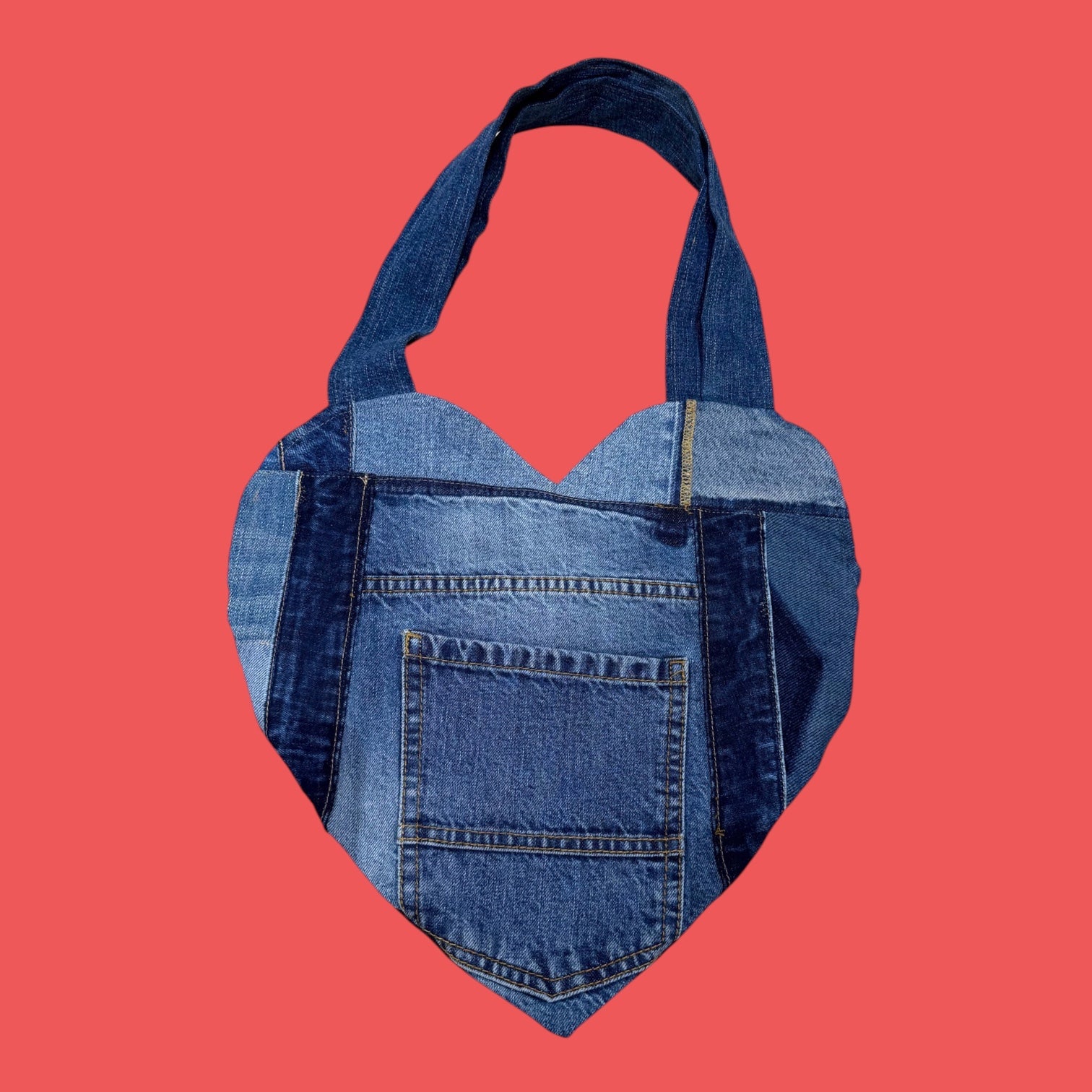 Denim Heart Bag