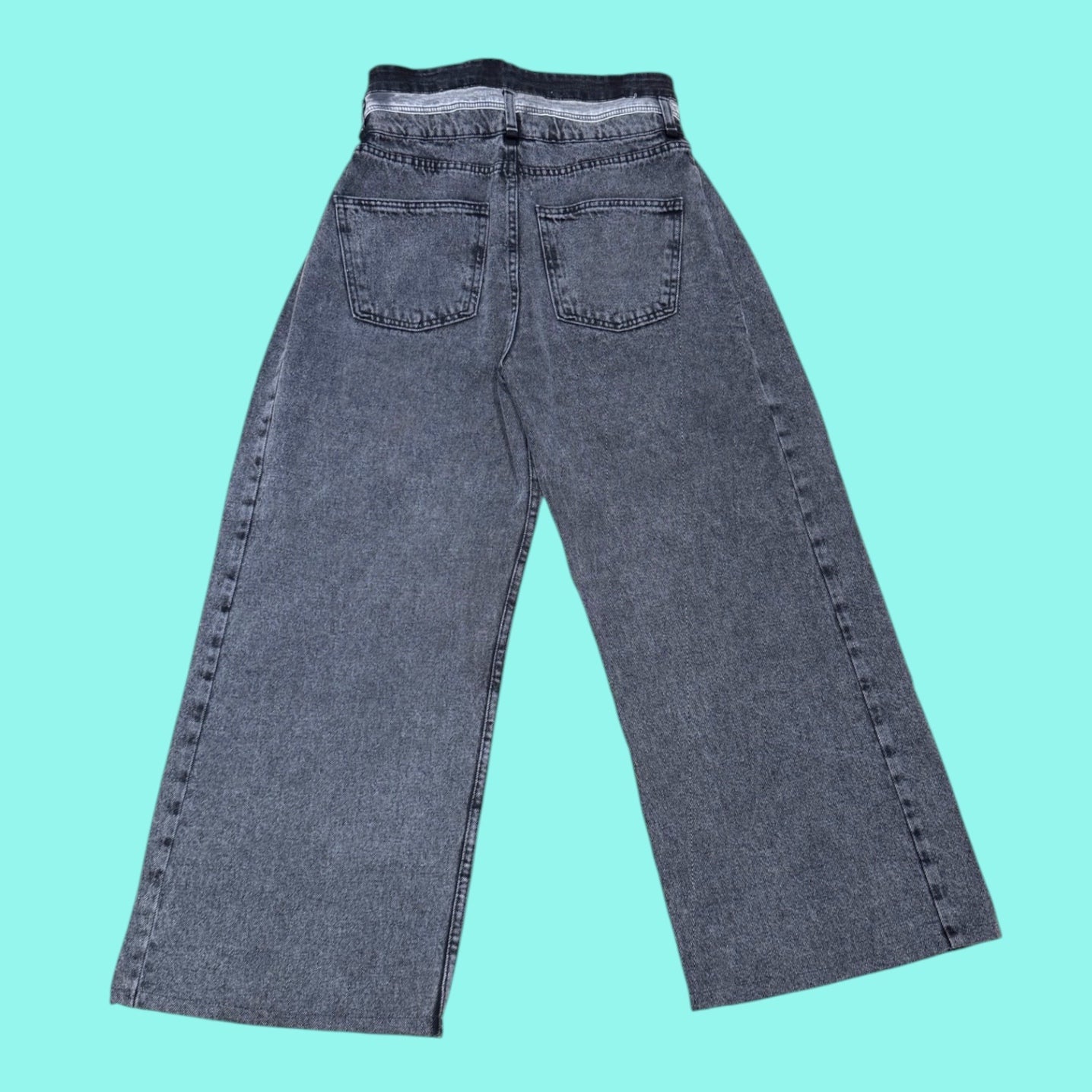 Black Triple Waistband Jeans