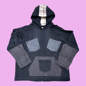 Patchwork Denim Hoodie