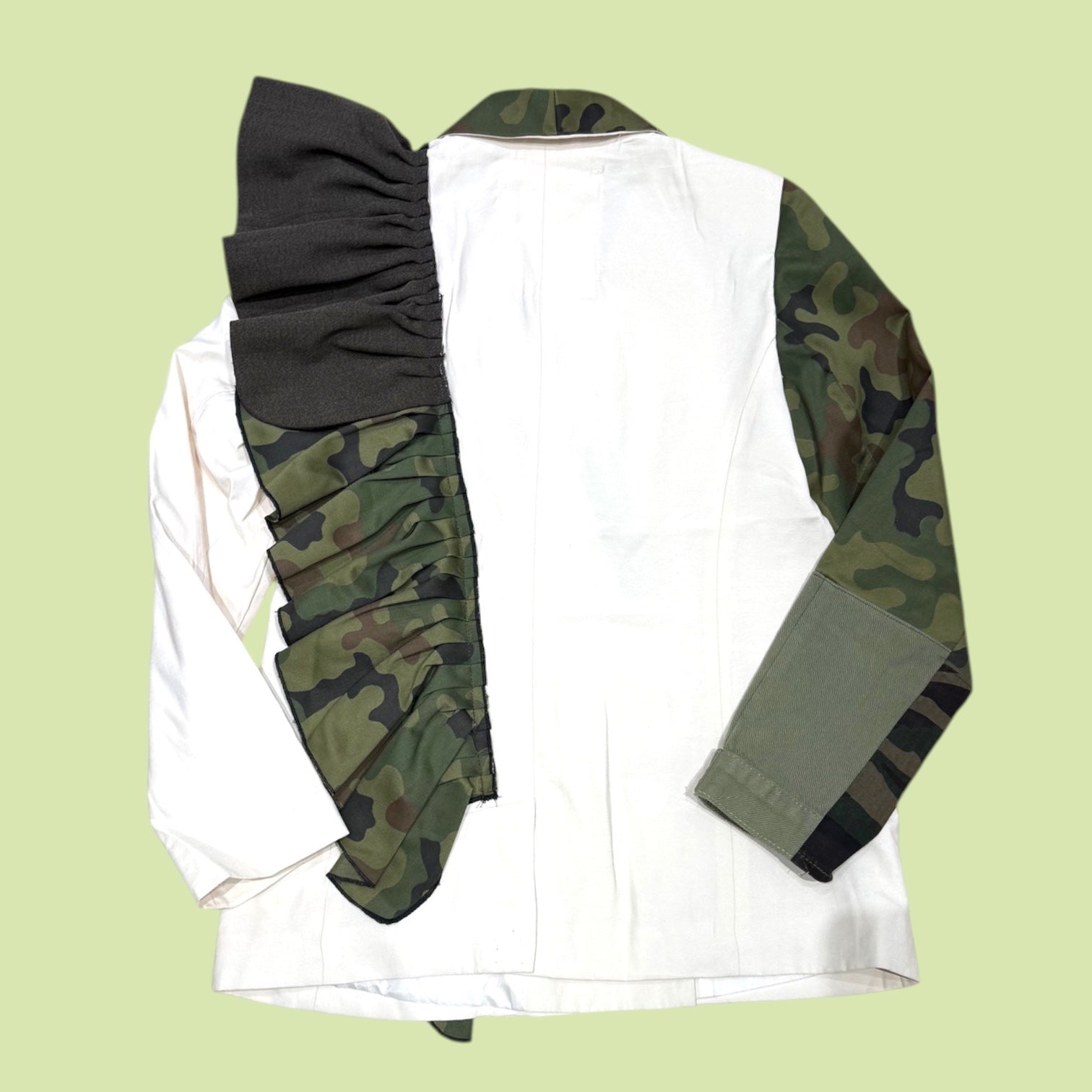 Camo Ruffle Blazer