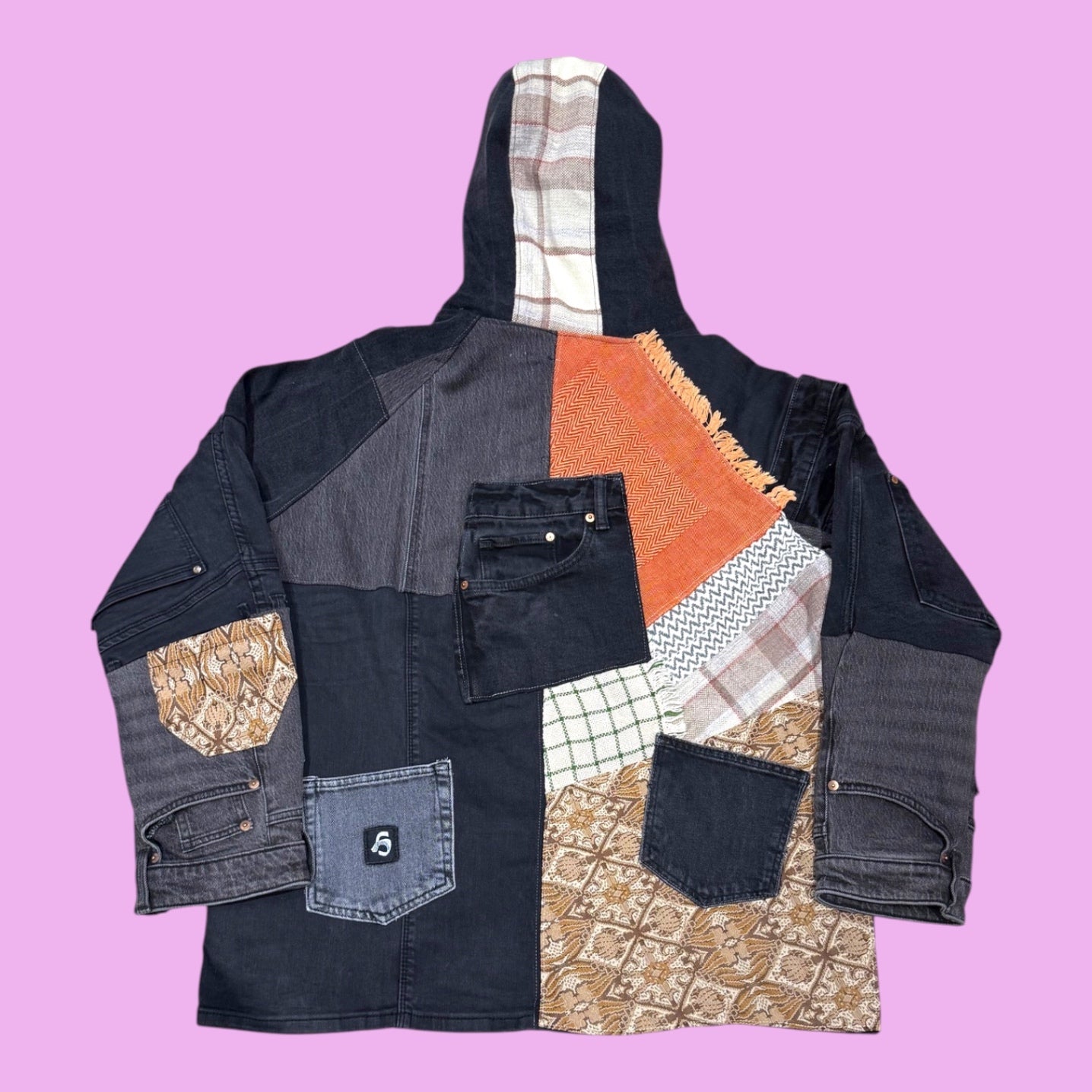 Patchwork Denim Hoodie