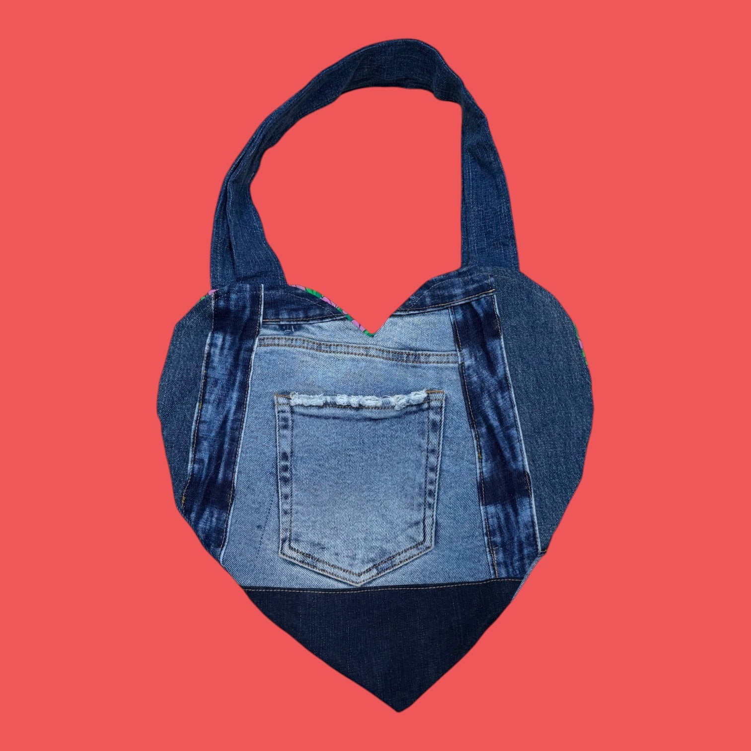 Denim Heart Bag