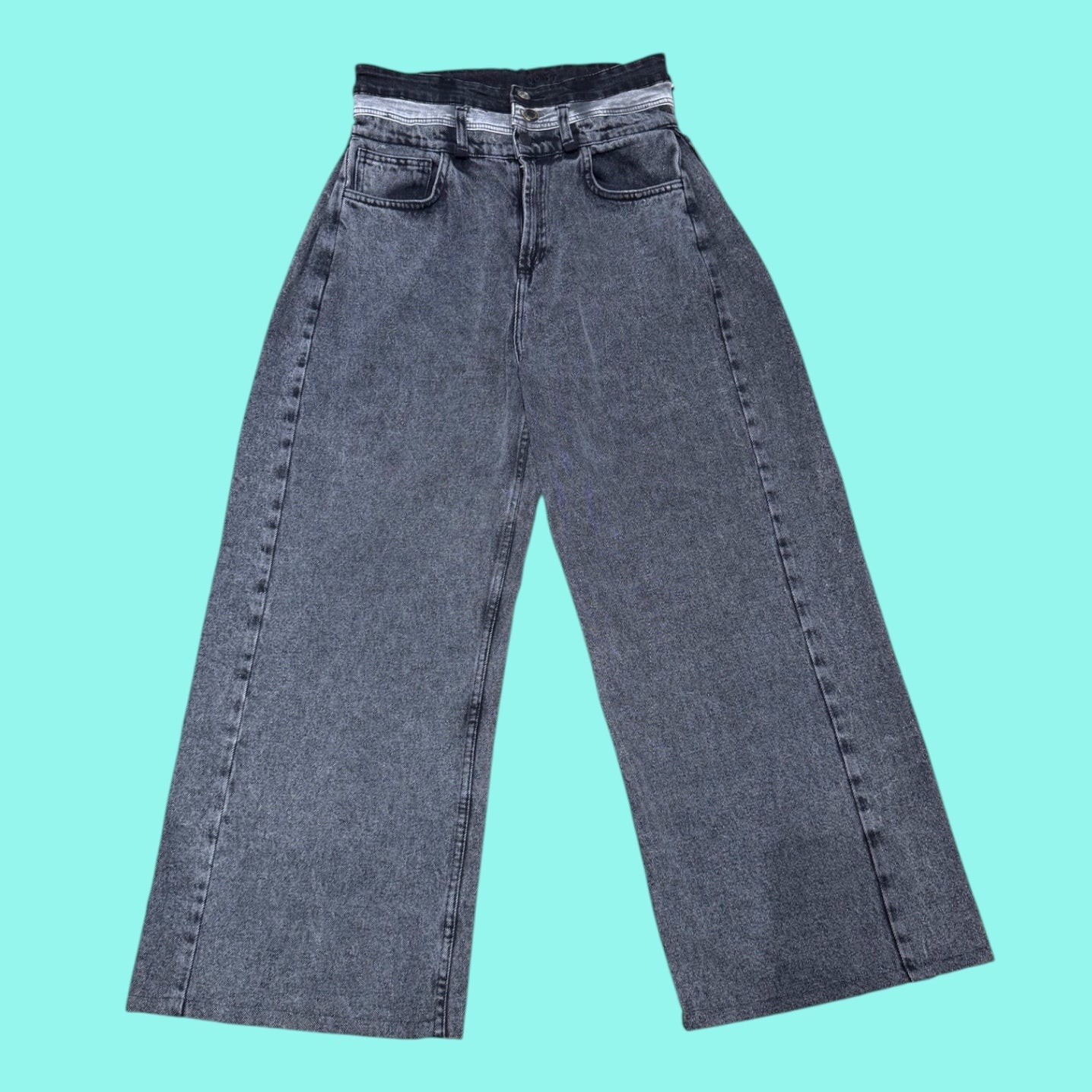Black Triple Waistband Jeans