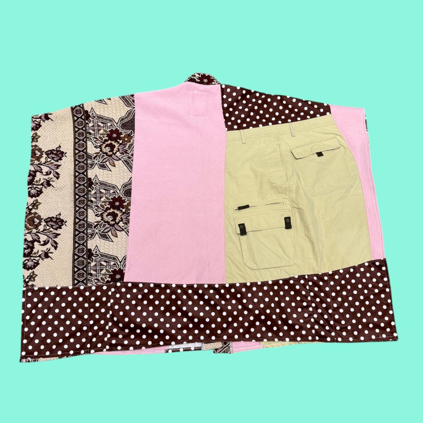 Polka Dot Patchwork Poncho