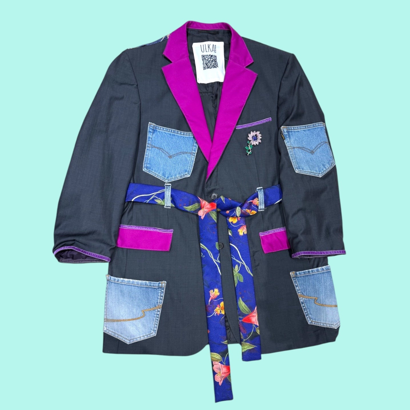Patchworked Floral Blazer