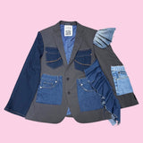 Denim Patchwork Blazer