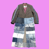 Denim Trim Blazer Coat