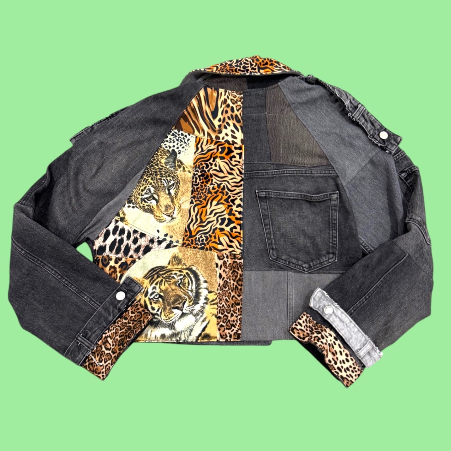  Animal Print Jean Jacket