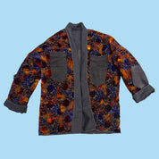 ULKA Coat L Black Orange Purple