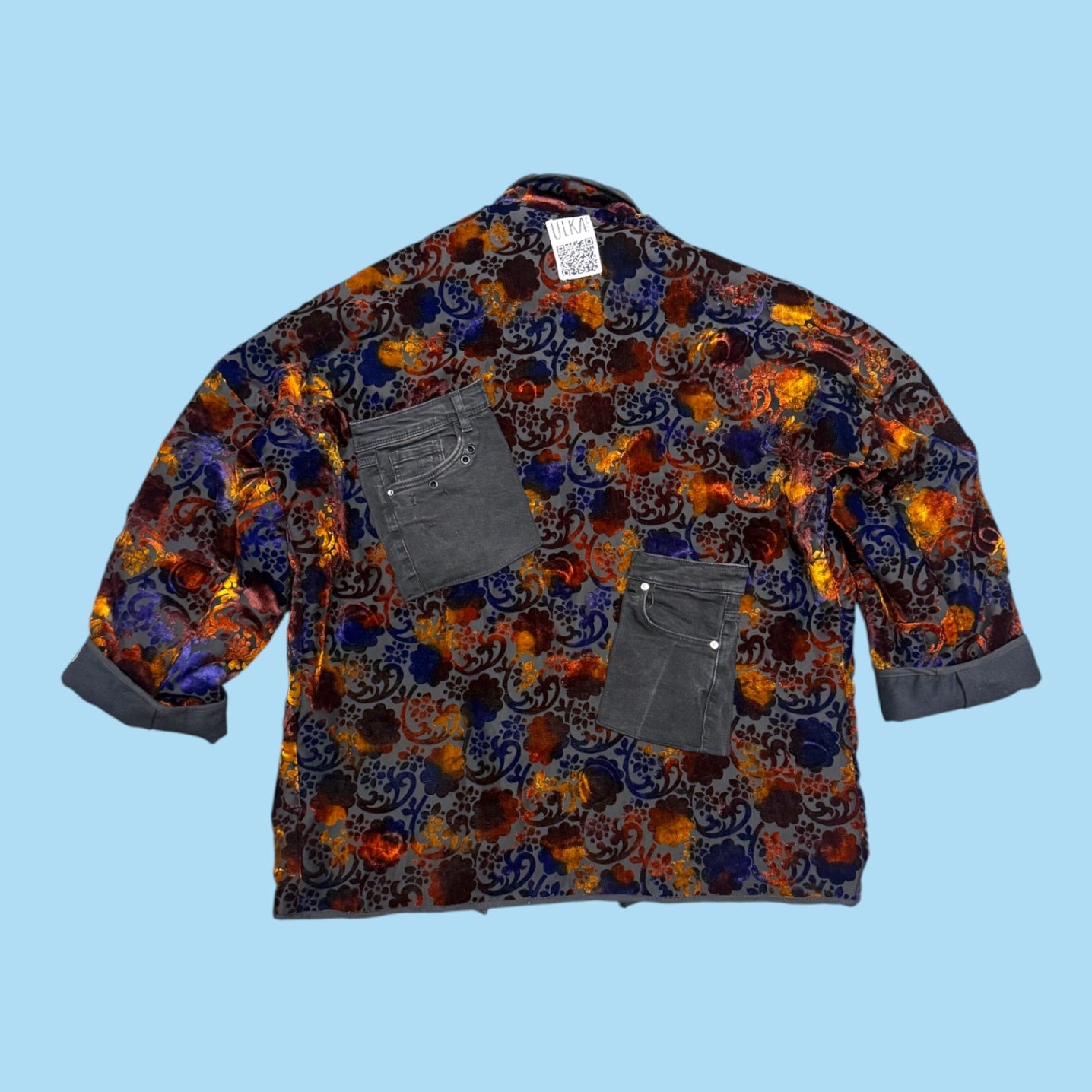 ULKA Coat L Black Orange Purple