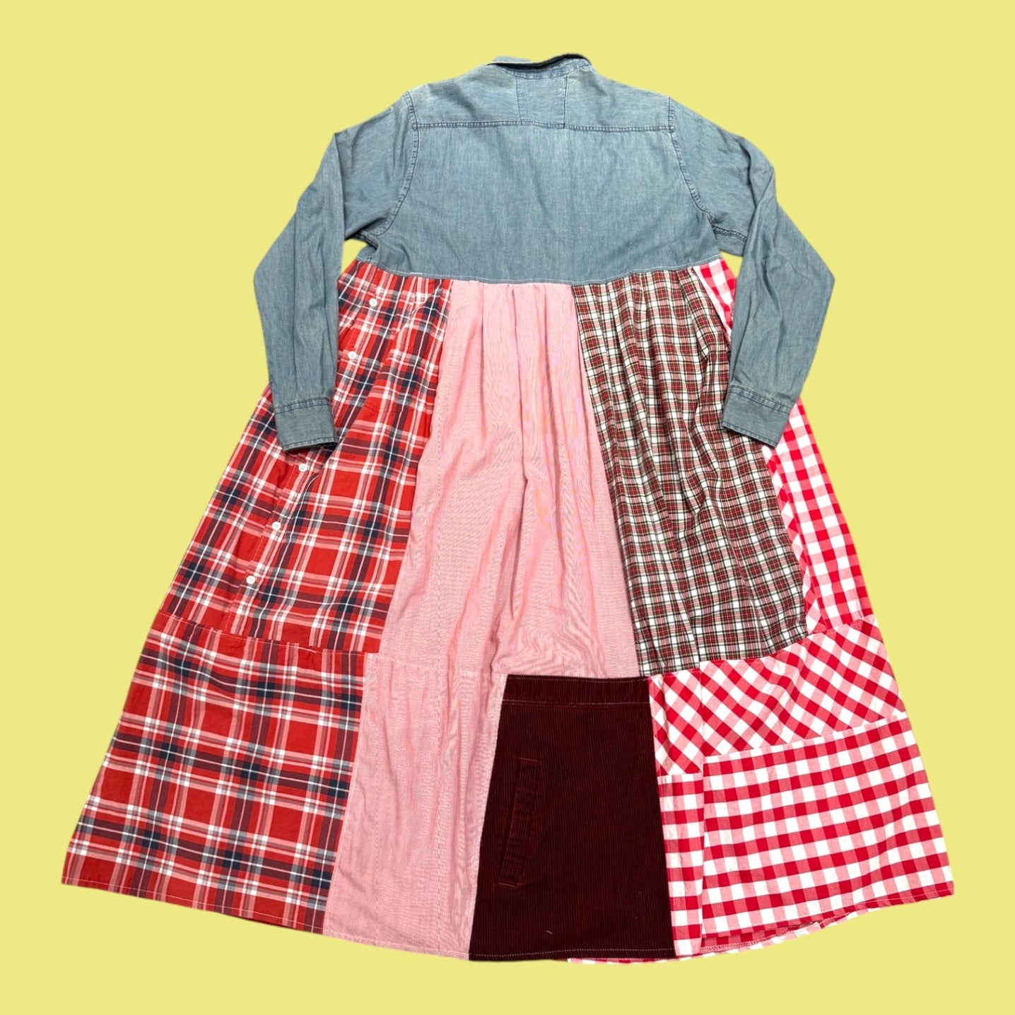 Patchwork Denim Shirt Dress
