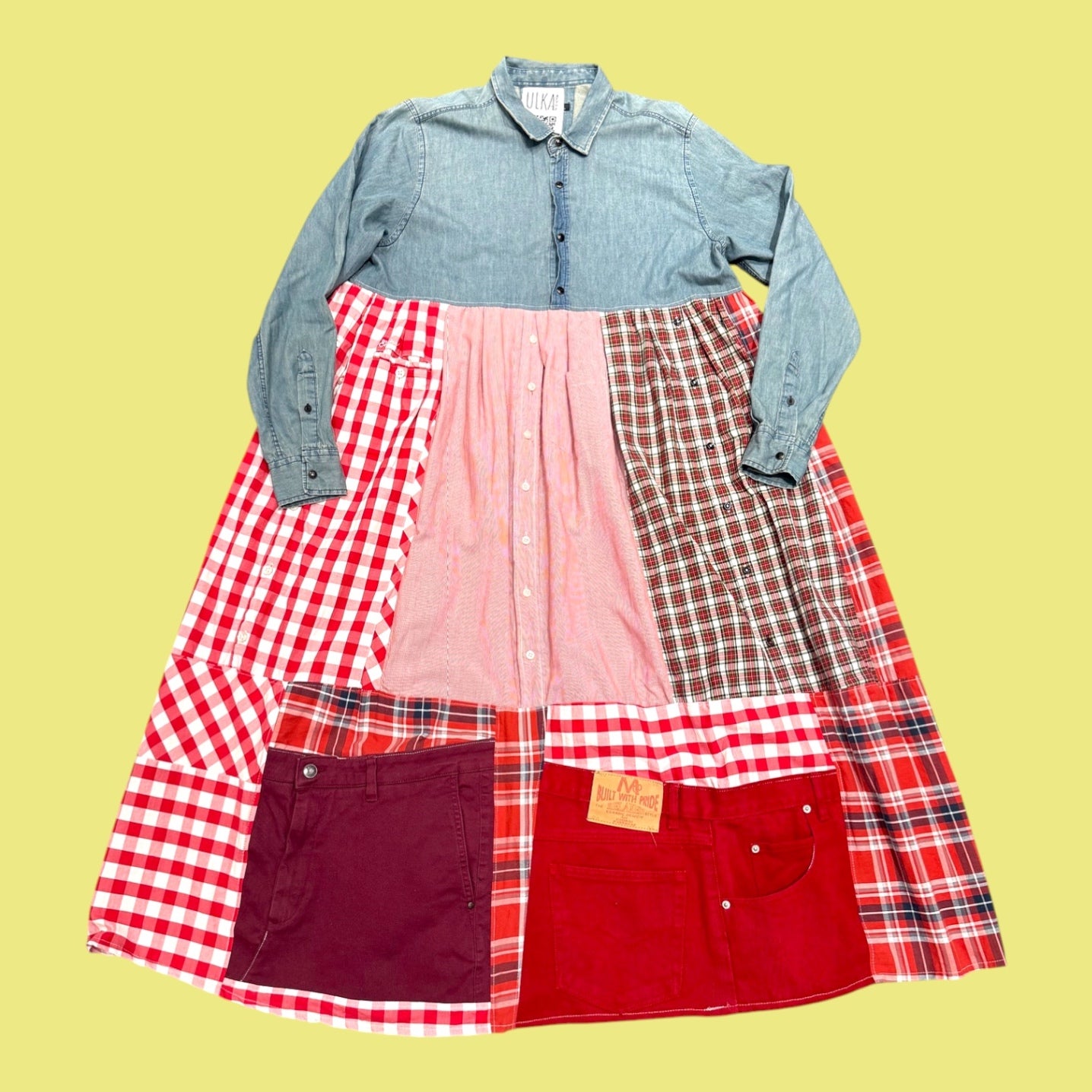 Patchwork Denim Shirt Dress
