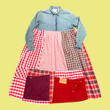 Patchwork Denim Shirt Dress