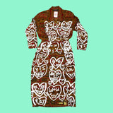 Snow Milk Silk Aztec Silk Dress