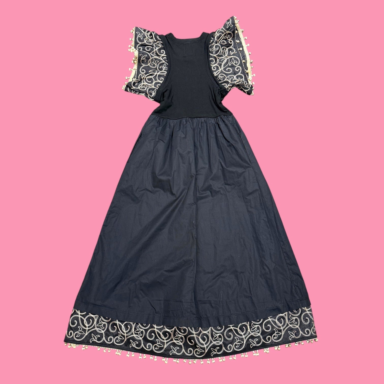 SCREAM NY Dress M Black Gold