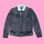 Ballerina Needlepoint Levis Jean Jacket S Black