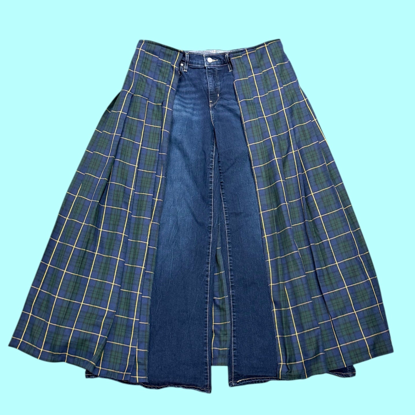 Jean Pleated Skirt