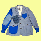 Blue Denim Patchwork Blazer