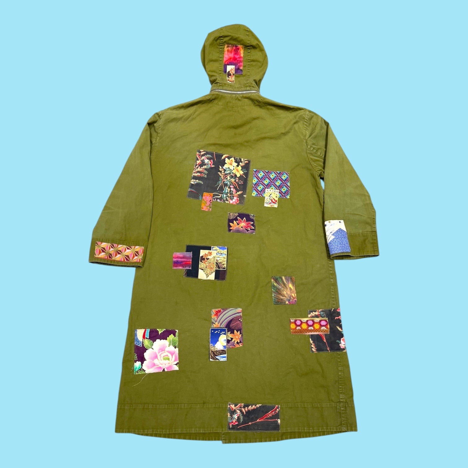 Patchwork Hooded Coat