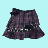 Purple Plaid Rivet Skirt