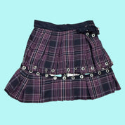 Purple Plaid Rivet Skirt 
