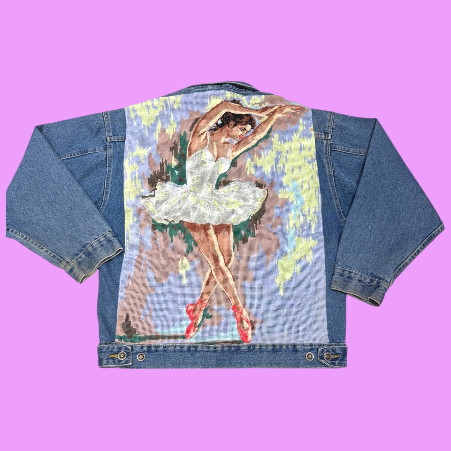 Ballet Needlepoint Jean Jacket