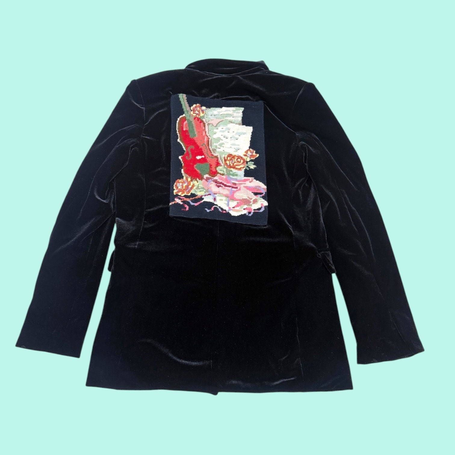 Needlepoint Velvet Blazer