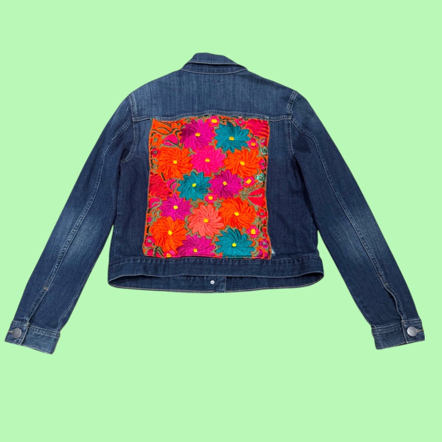 Mexican Embroidery Jean Jacket