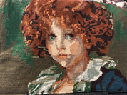 Messenger Bag w/ Jean-Baptiste Greuze Needlepoint