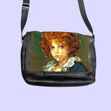 Messenger Bag w/ Jean-Baptiste Greuze Needlepoint