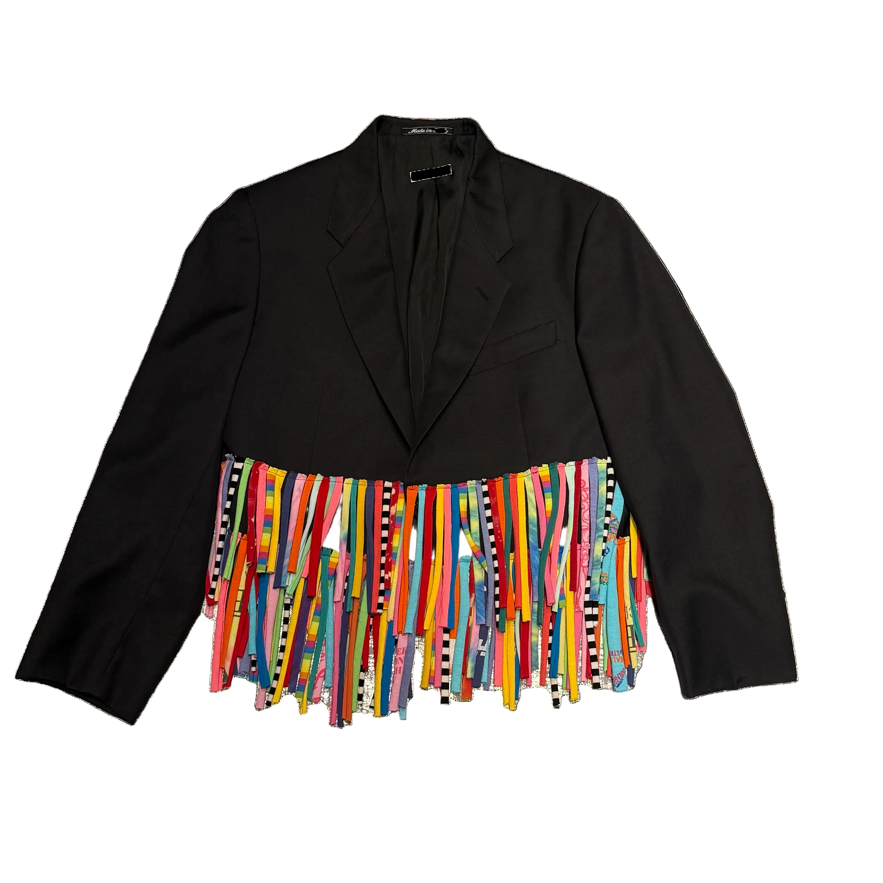 Cropped T-shirt strip Blazer