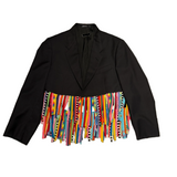 Cropped T-shirt strip Blazer