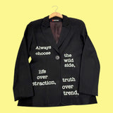 Black/White Quote Blazer