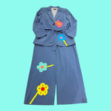 Blue Floral Pant Suit