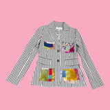 Patchwork Striped Blazer