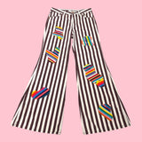 Striped Brown White Jeans