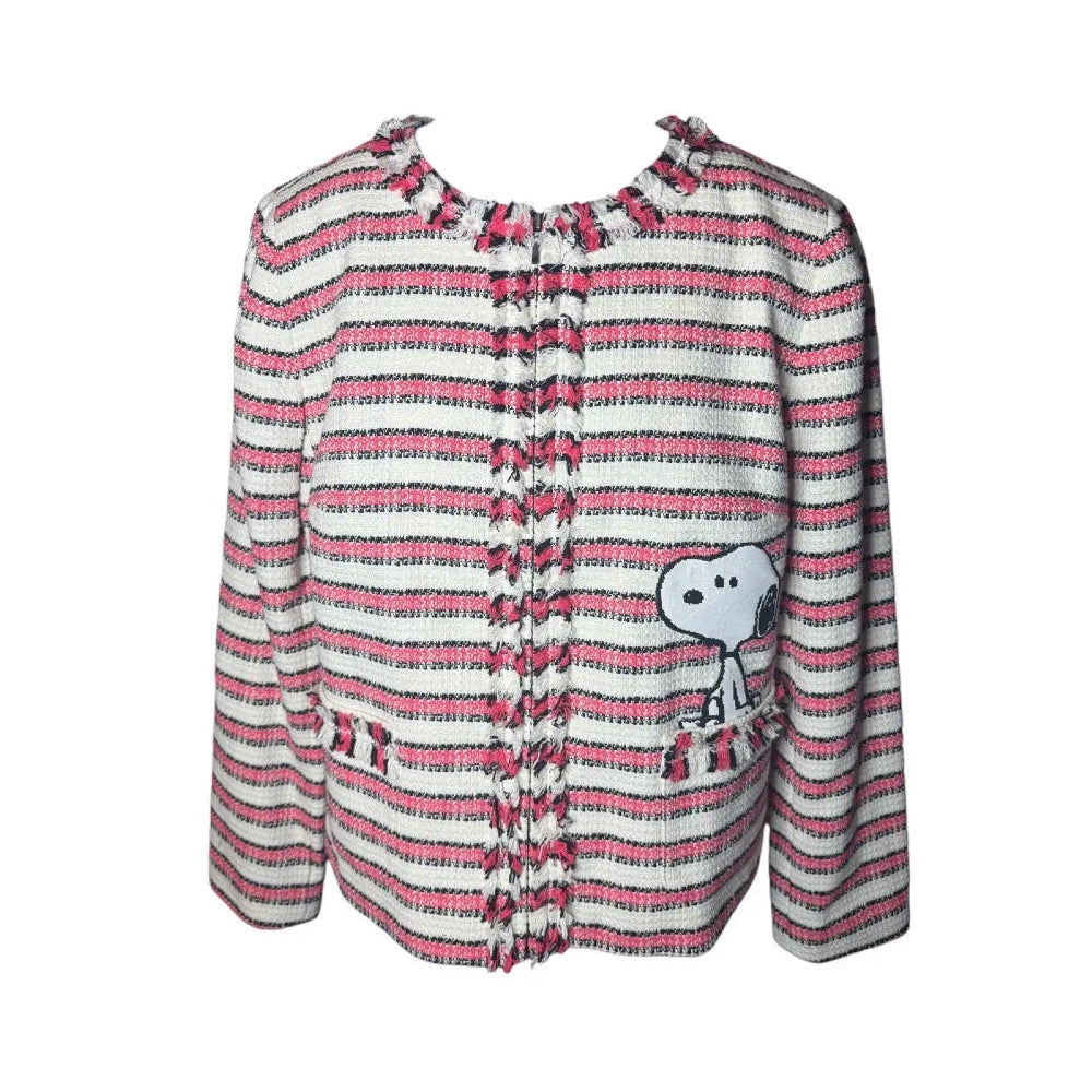 Snoopy Striped Zip Up Jacket