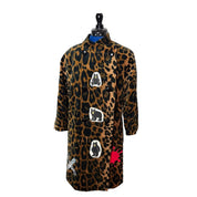 Faux Leopard Print Coat