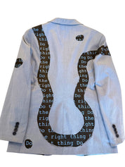 Do the Right Thing Blue Blazer with Black Paint